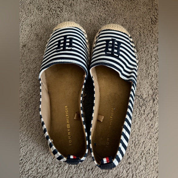 Tommy Hilfiger Shoes - Tommy Hilfiger Navy and White Striped Espadrilles